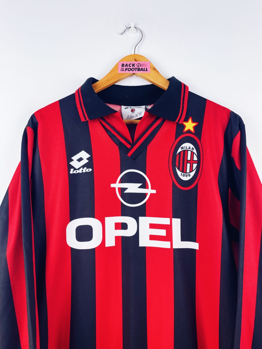 maillot vintage domicile AC Milan 1995/1996 manches longues