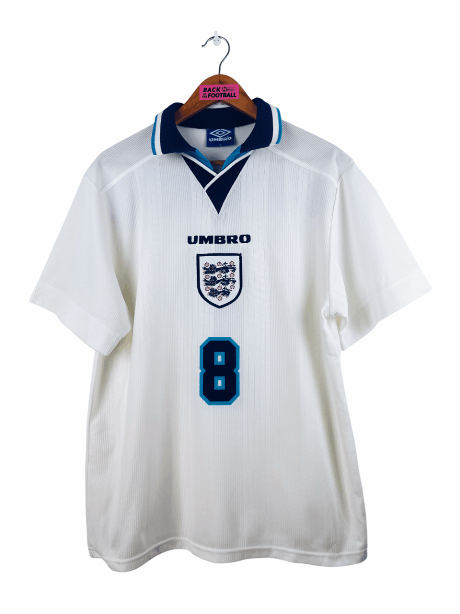 maillot vintage domicile Angleterre 1995/1997 floqué Gascoigne #8