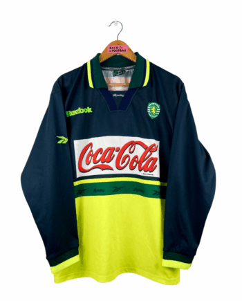 maillot vintage extérieur Sporting Portugal 2000/2002 manches longues préparé (match issue) ou porté (match worn) par le numéro 9