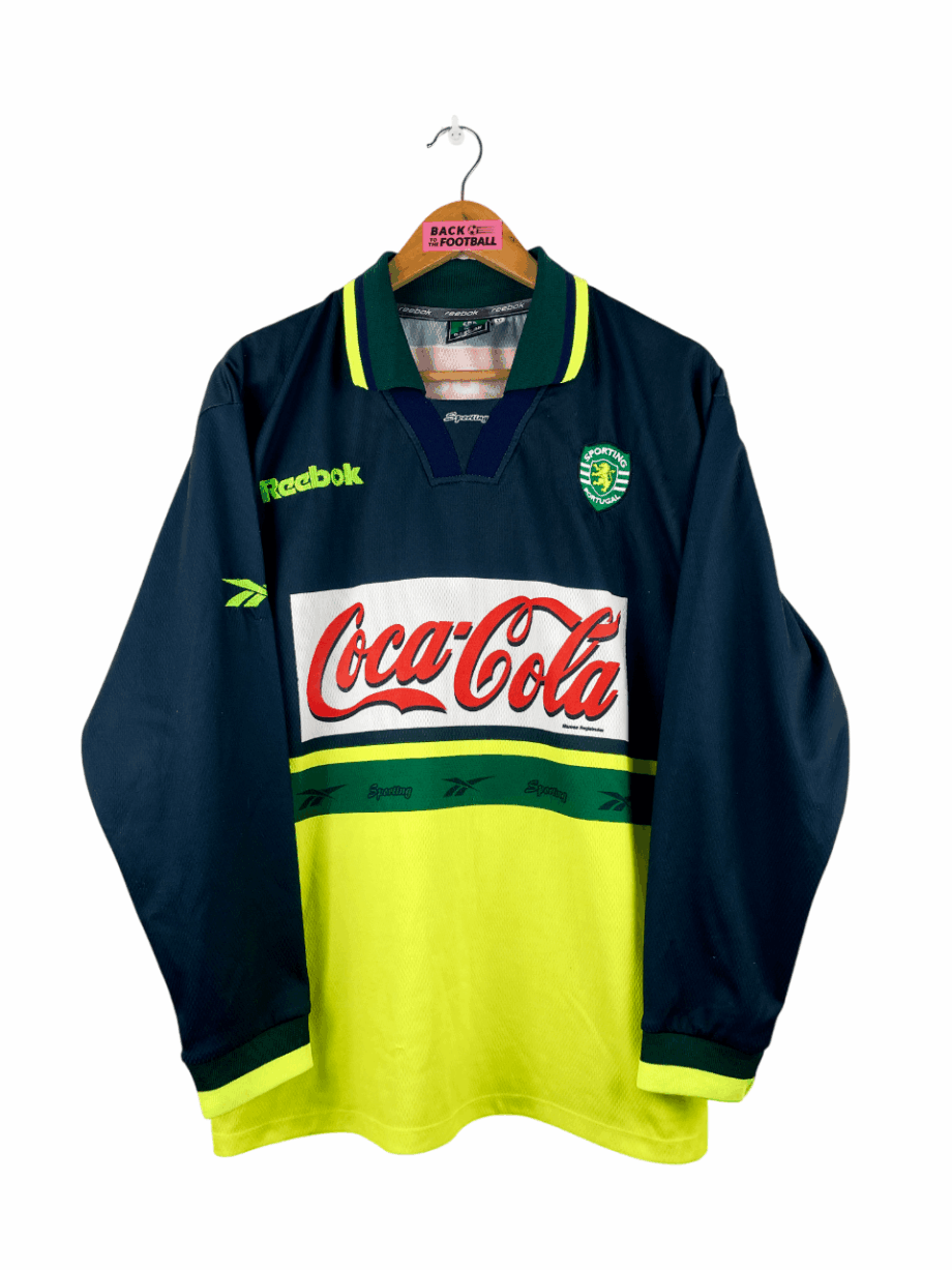 maillot vintage extérieur Sporting Portugal 2000/2002 manches longues préparé (match issue) ou porté (match worn) par le numéro 9