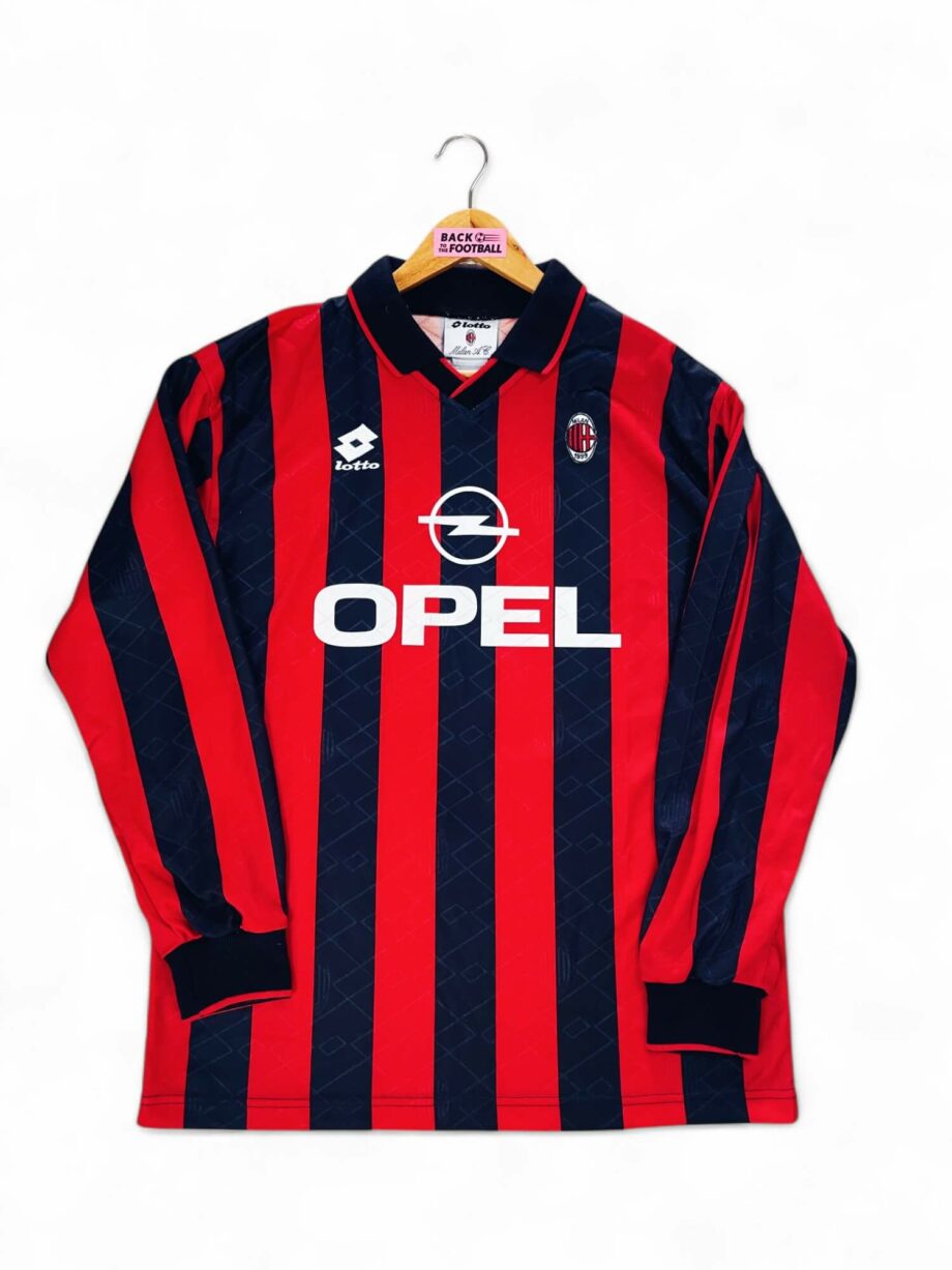 maillot vintage domicile AC Milan 1995/1996 manches longues issu du stock pro (player issue)