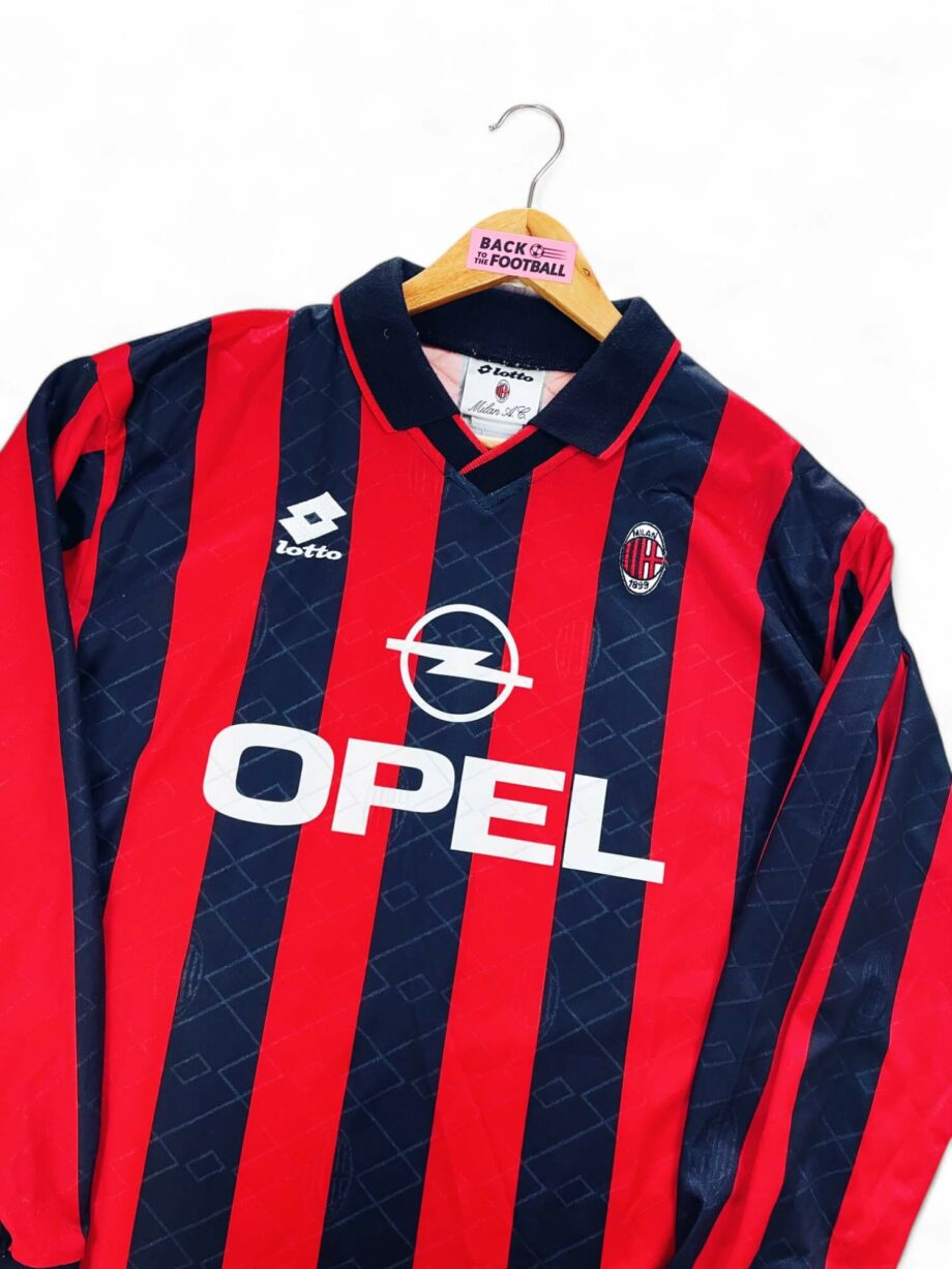 maillot vintage domicile AC Milan 1995/1996 manches longues issu du stock pro (player issue)
