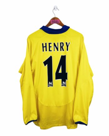 maillot vintage extérieur Arsenal 2003/2004 manches longues floqué Henry #14