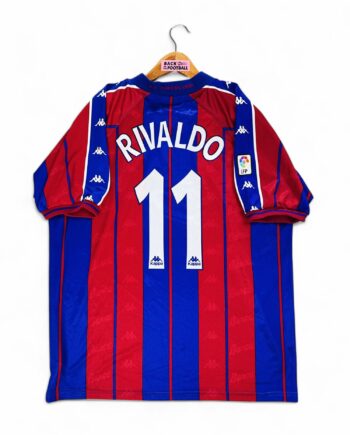 maillot vintage domicile FC Barcelone 1997/1998 floqué Rivaldo #11 issu du stock pro (player issue)