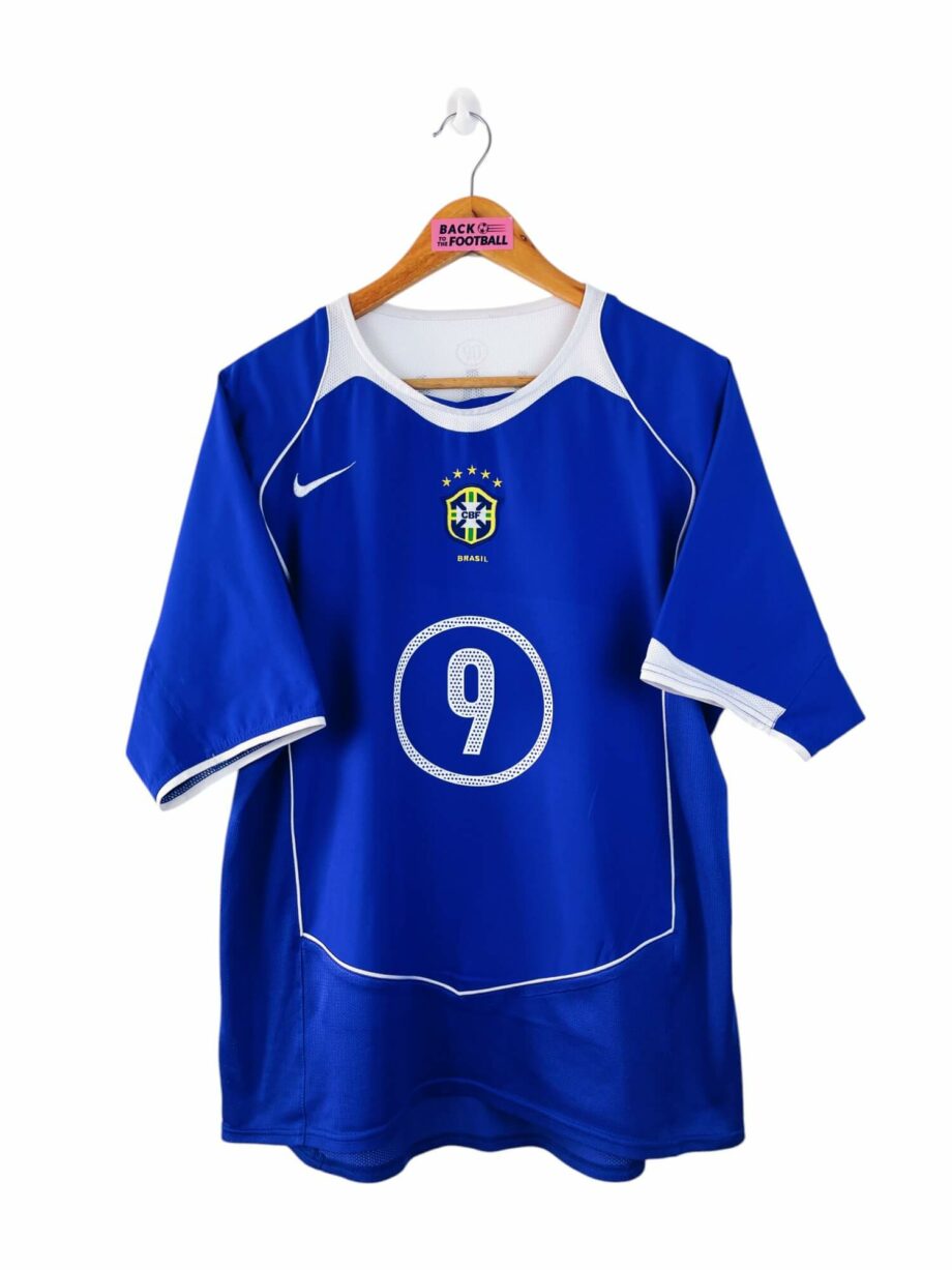 maillot vintage extérieur du Brésil 2004 floqué Ronaldo #9