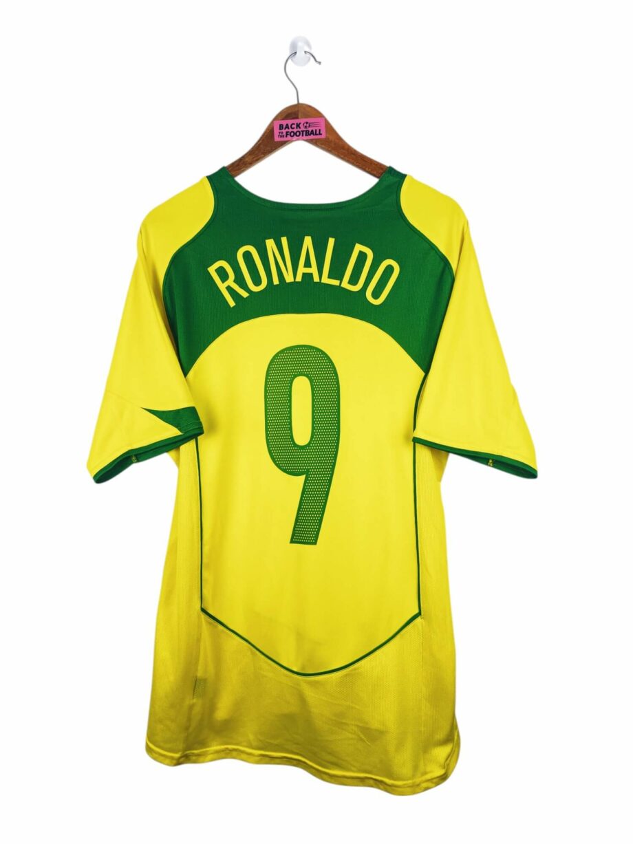 maillot vintage domicile Brésil 2004 floqué Ronaldo #9
