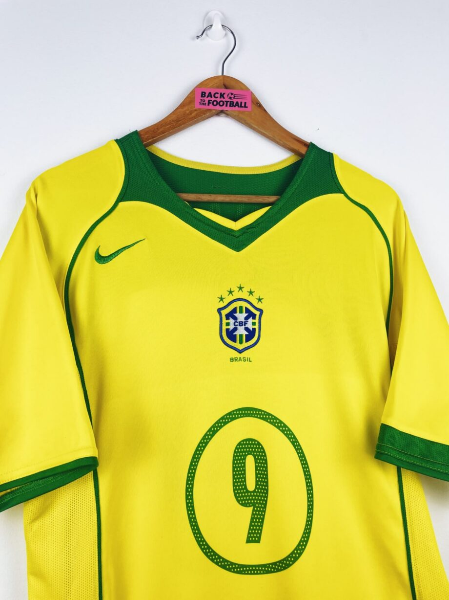 maillot vintage domicile Brésil 2004 floqué Ronaldo #9