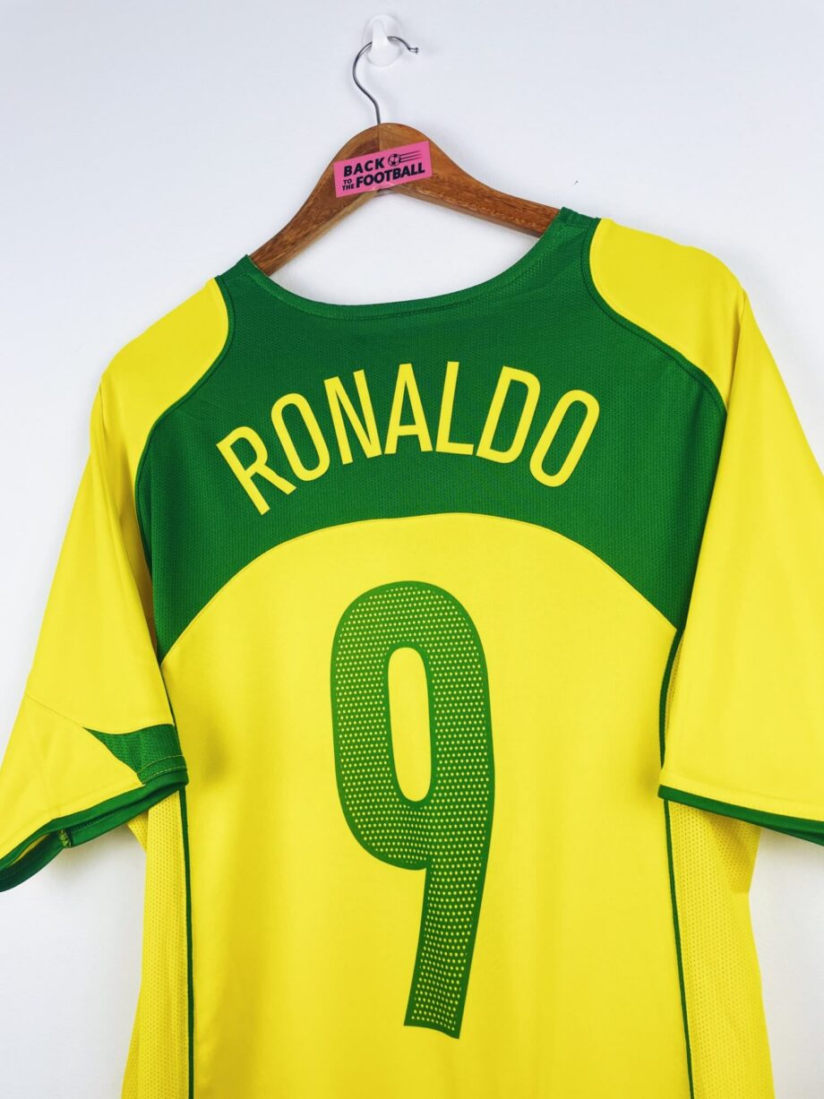 maillot vintage domicile Brésil 2004 floqué Ronaldo #9