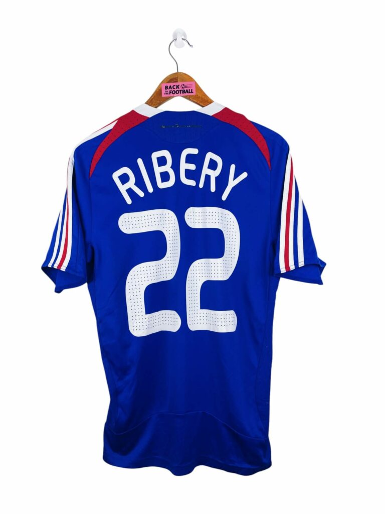 Maillot football vintage domicile Equipe de France #7 Ribery saison