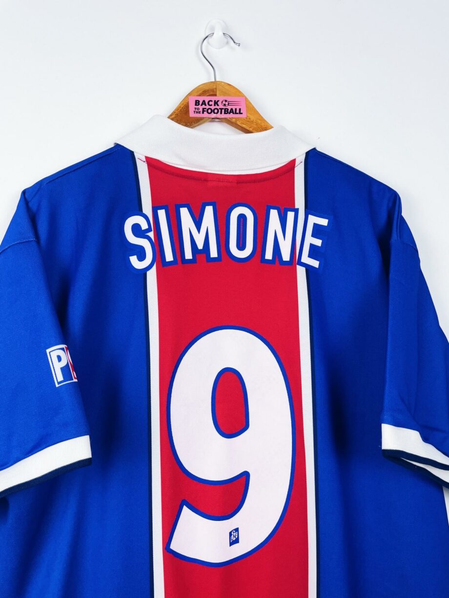 maillot vintage domicile PSG 1997/1998 floqué Simone #9