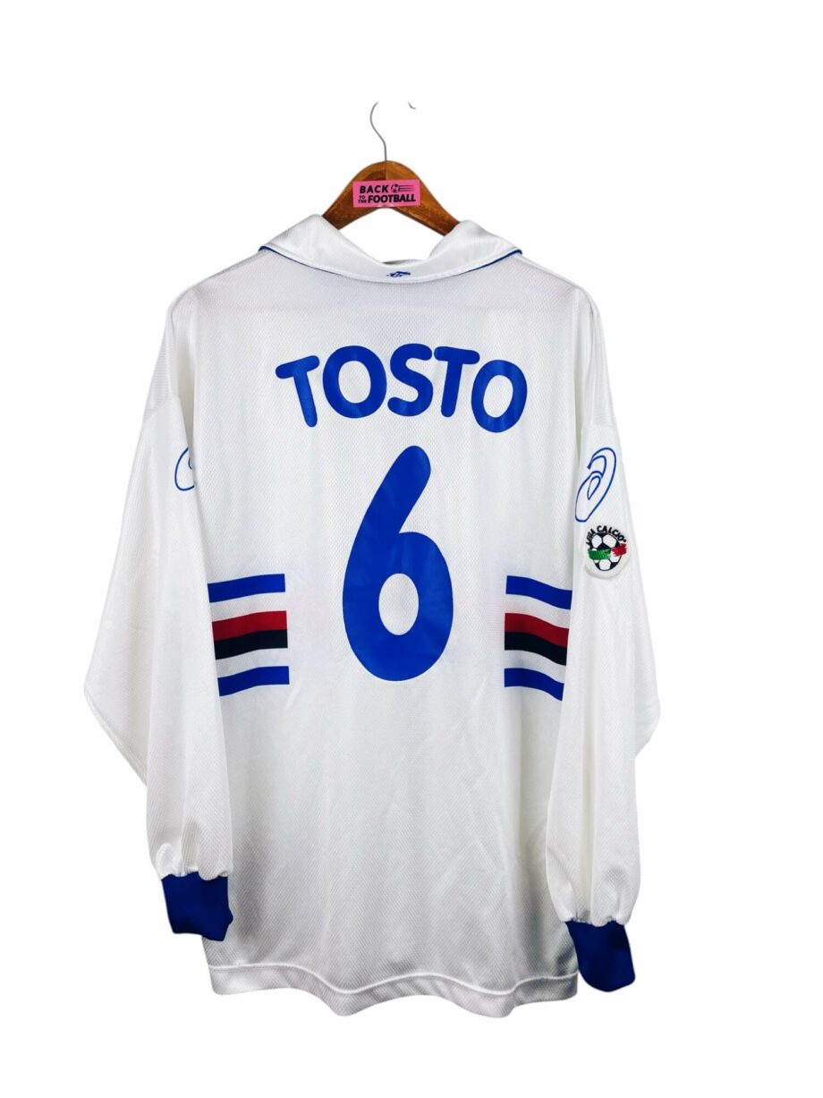 maillot vintage extérieur Sampdoria 1999/2000 manches longues porté (match worn) ou préparé (match issue) pour Tosto #6