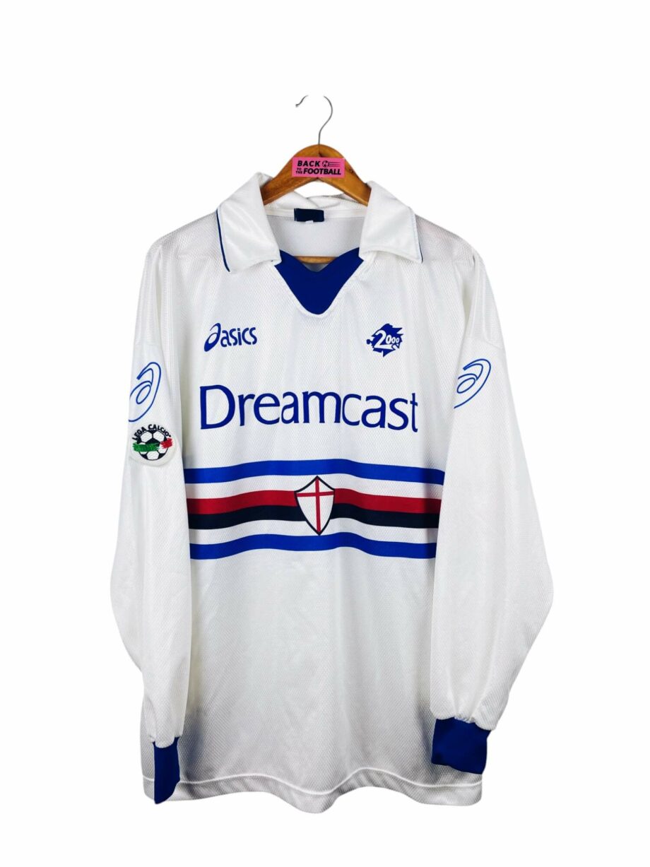 maillot vintage extérieur Sampdoria 1999/2000 manches longues porté (match worn) ou préparé (match issue) pour Tosto #6