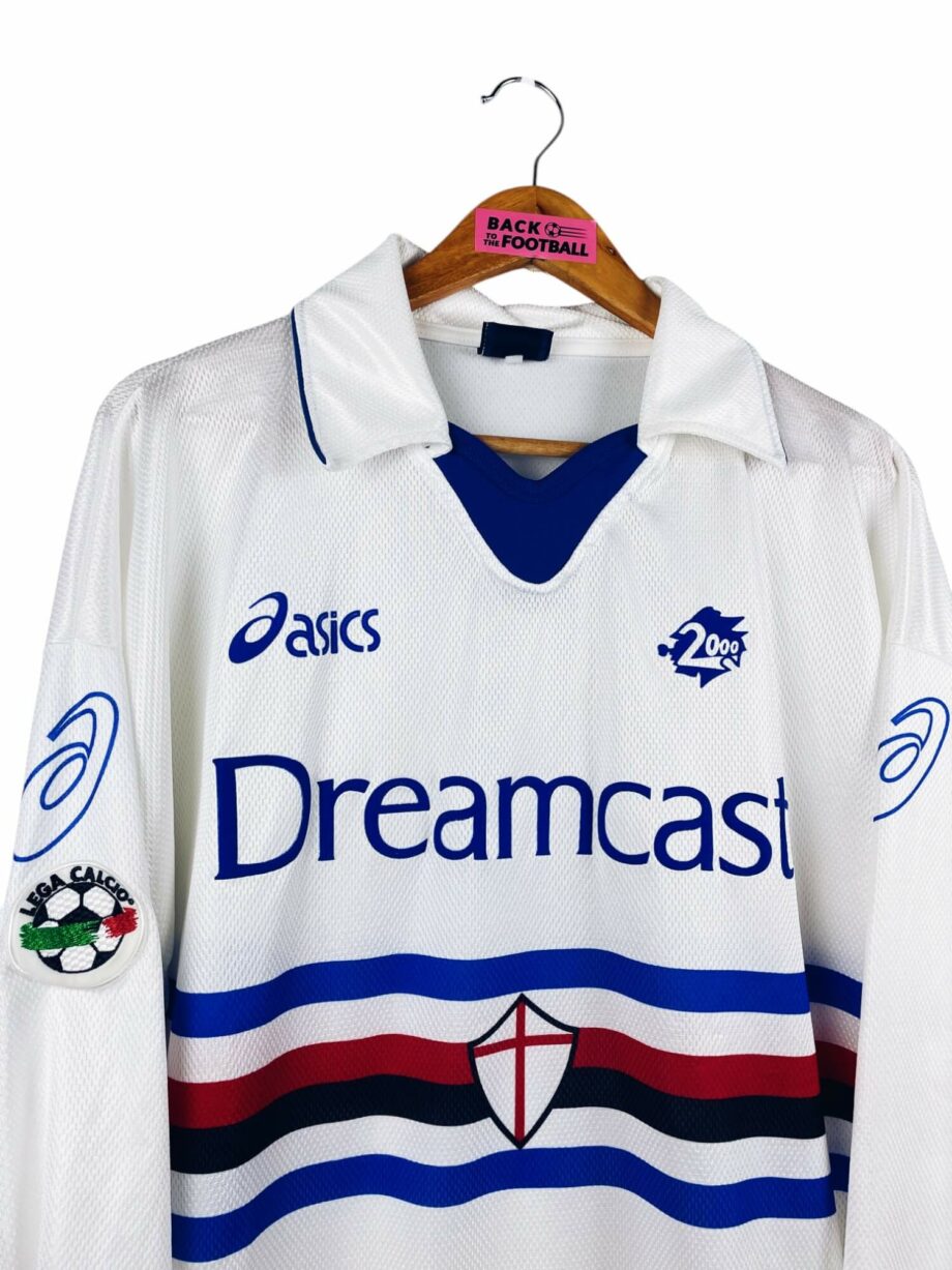 maillot vintage extérieur Sampdoria 1999/2000 manches longues porté (match worn) ou préparé (match issue) pour Tosto #6