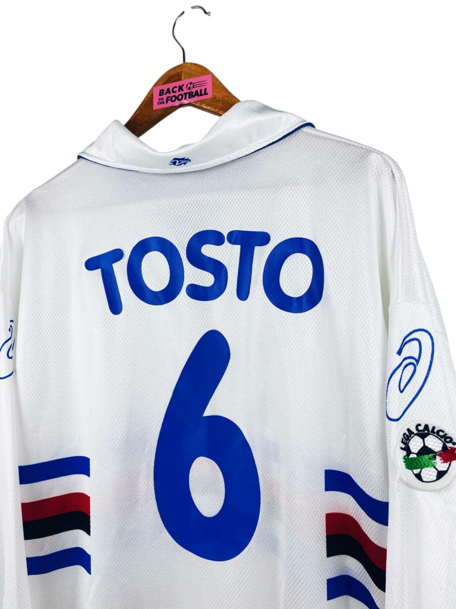 maillot vintage extérieur Sampdoria 1999/2000 manches longues porté (match worn) ou préparé (match issue) pour Tosto #6