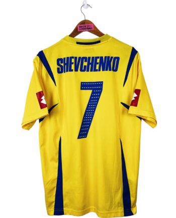 maillot vintage domicile Ukraine 2006 floqué Shevchenko #7