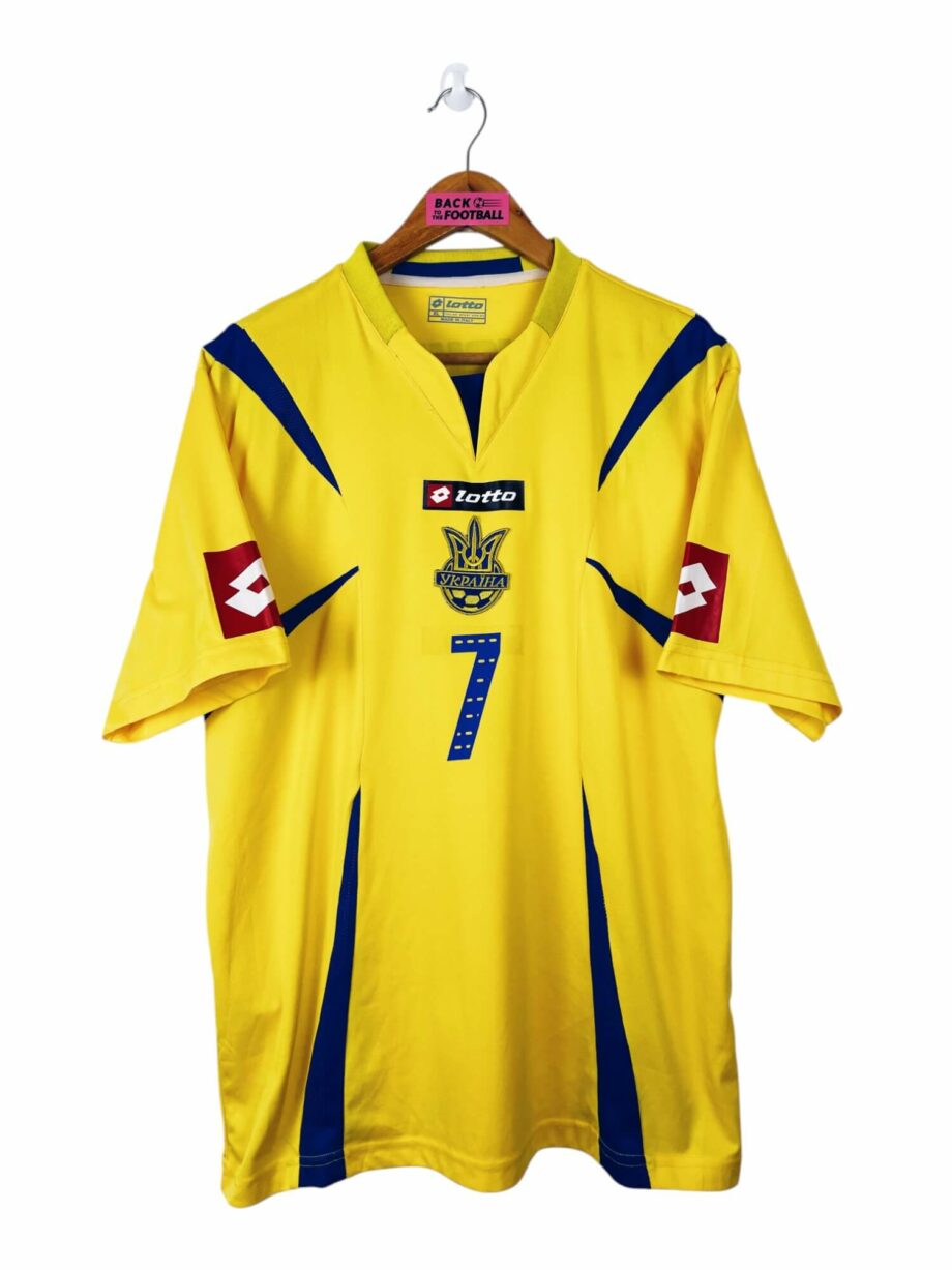 maillot vintage domicile Ukraine 2006 floqué Shevchenko #7