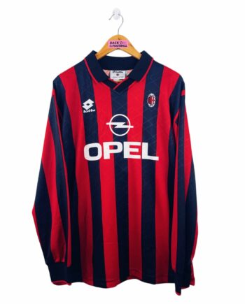maillot vintage domicile AC Milan 1995/1996 manches longues préparé (match issue) pour le numéro 2
