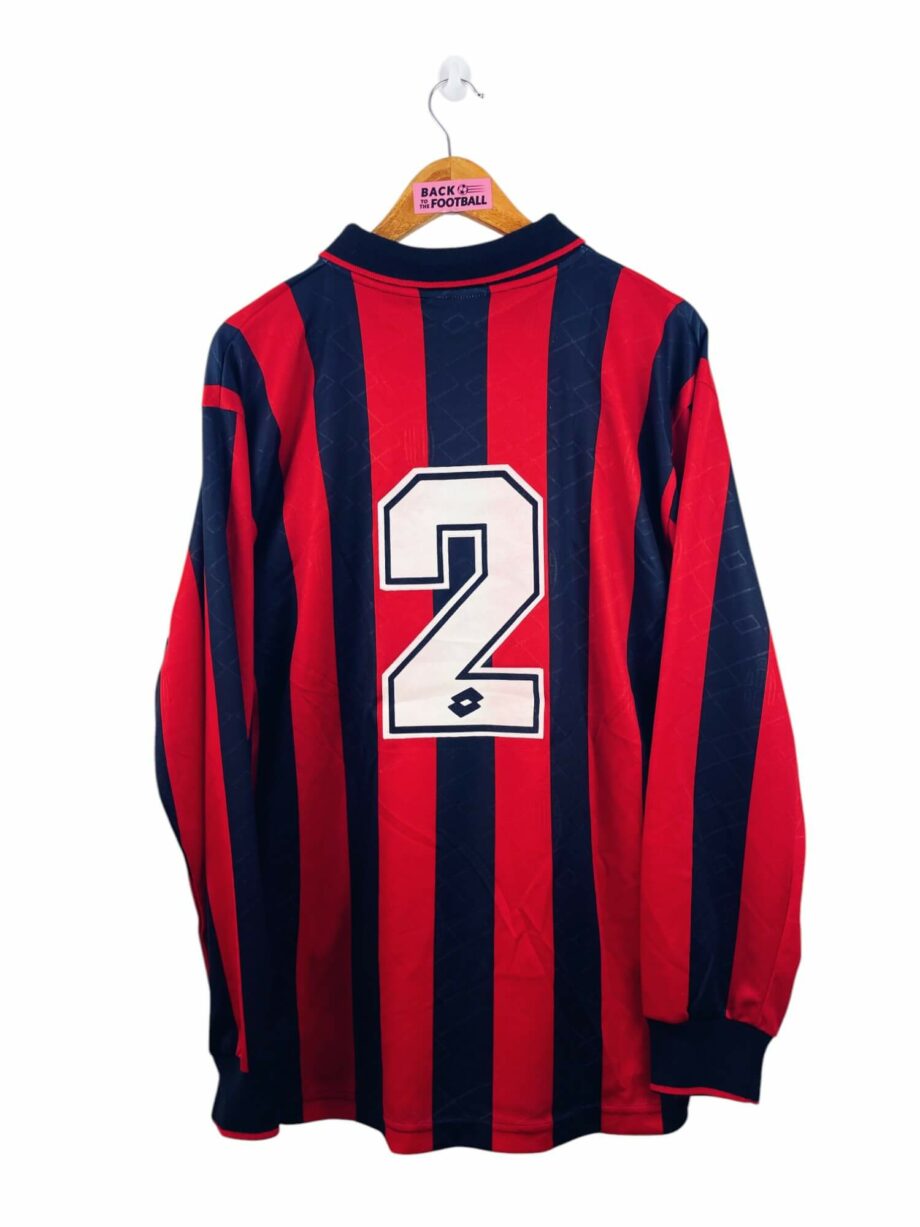 maillot vintage domicile AC Milan 1995/1996 manches longues préparé (match issue) pour le numéro 2