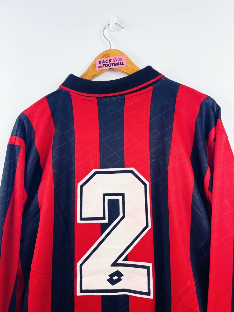 maillot vintage domicile AC Milan 1995/1996 manches longues préparé (match issue) pour le numéro 2