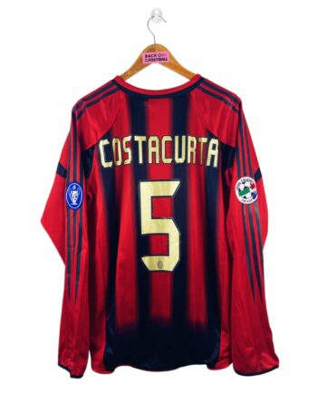 maillot vintage domicile AC Milan 2004/2005 manches longues préparé (match issue) ou porté (match worn) par Costacurta #5