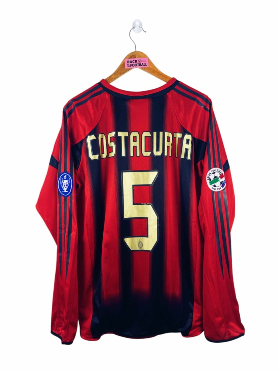 maillot vintage domicile AC Milan 2004/2005 manches longues préparé (match issue) ou porté (match worn) par Costacurta #5