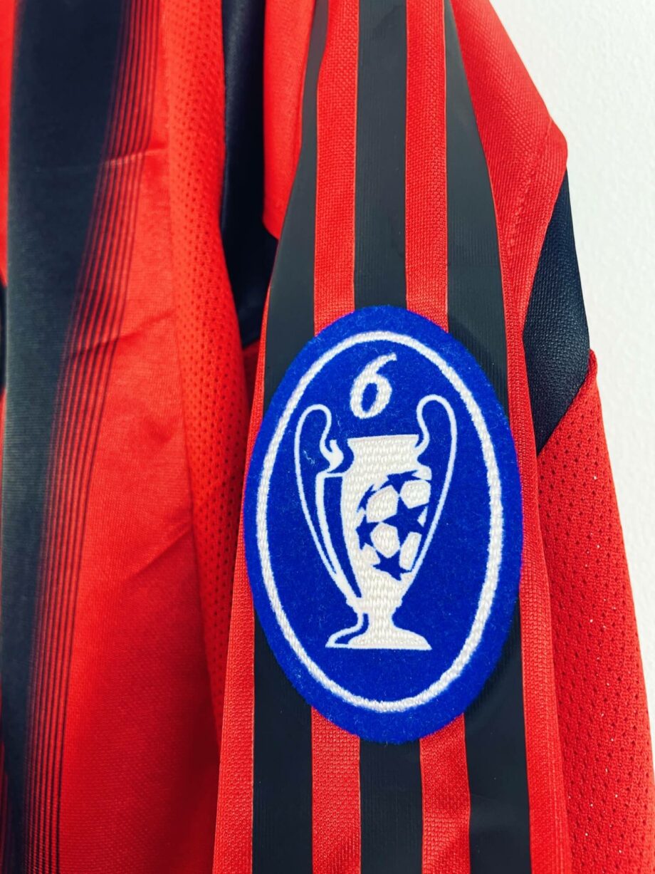 maillot vintage domicile AC Milan 2004/2005 manches longues préparé (match issue) ou porté (match worn) par Costacurta #5