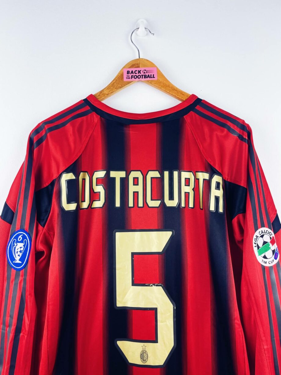 maillot vintage domicile AC Milan 2004/2005 manches longues préparé (match issue) ou porté (match worn) par Costacurta #5