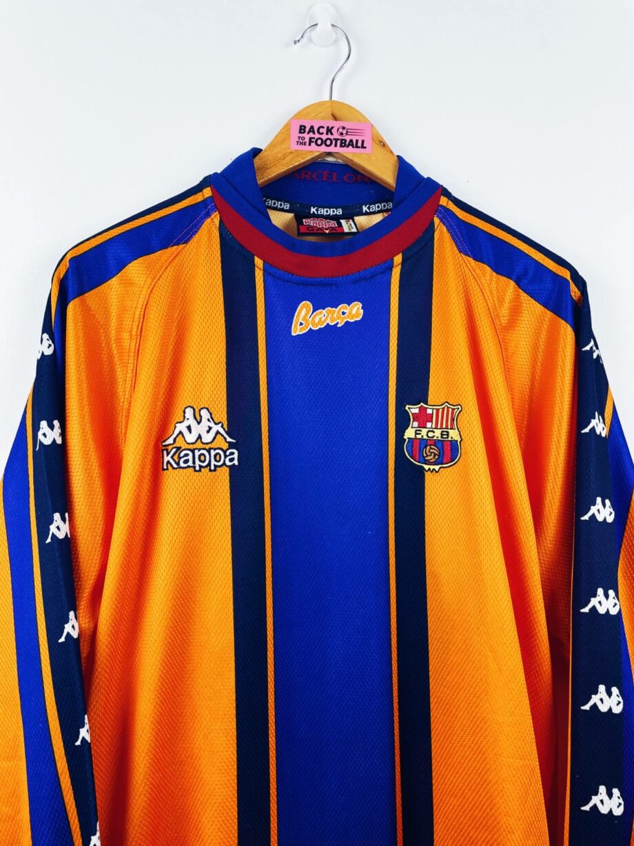 maillot vintage extérieur Barcelone 1997/1998 manches longues