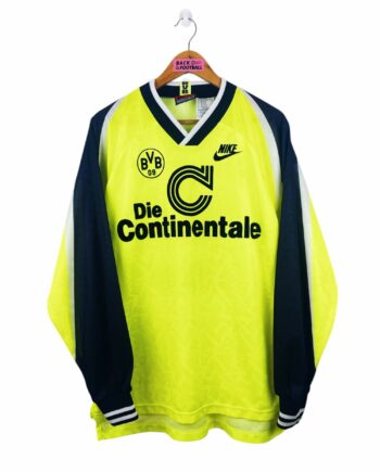 maillot vintage domicile Borussia Dortmund 1995/1996 manches longues préparé pour le numéro 15 (match issue)