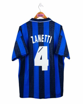 maillot vintage domicile Inter Milan 1996/1997 floqué Zanetti #4
