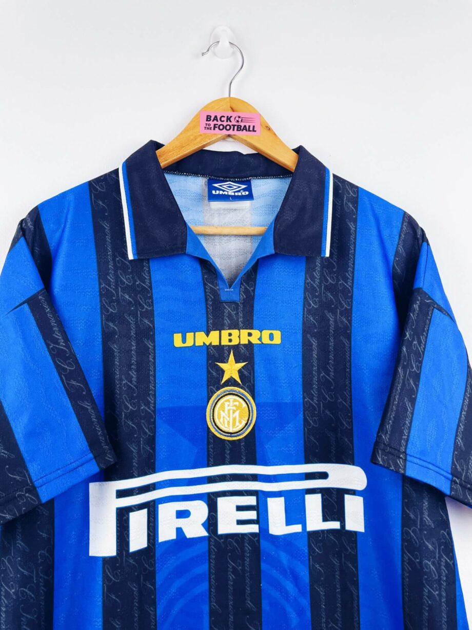 maillot vintage domicile Inter Milan 1996/1997 floqué Zanetti #4