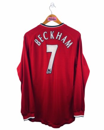 maillot vintage domicile Manchester United 2000/2002 manches longues floqué Beckham #7