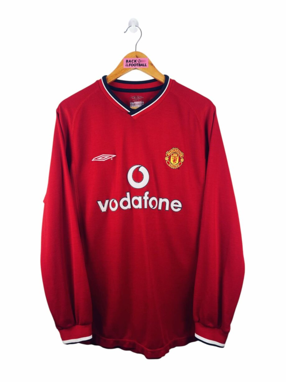 maillot vintage domicile Manchester United 2000/2002 manches longues floqué Beckham #7