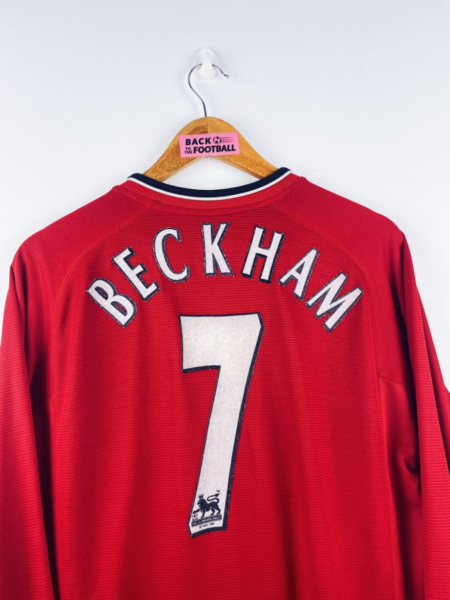 maillot vintage domicile Manchester United 2000/2002 manches longues floqué Beckham #7