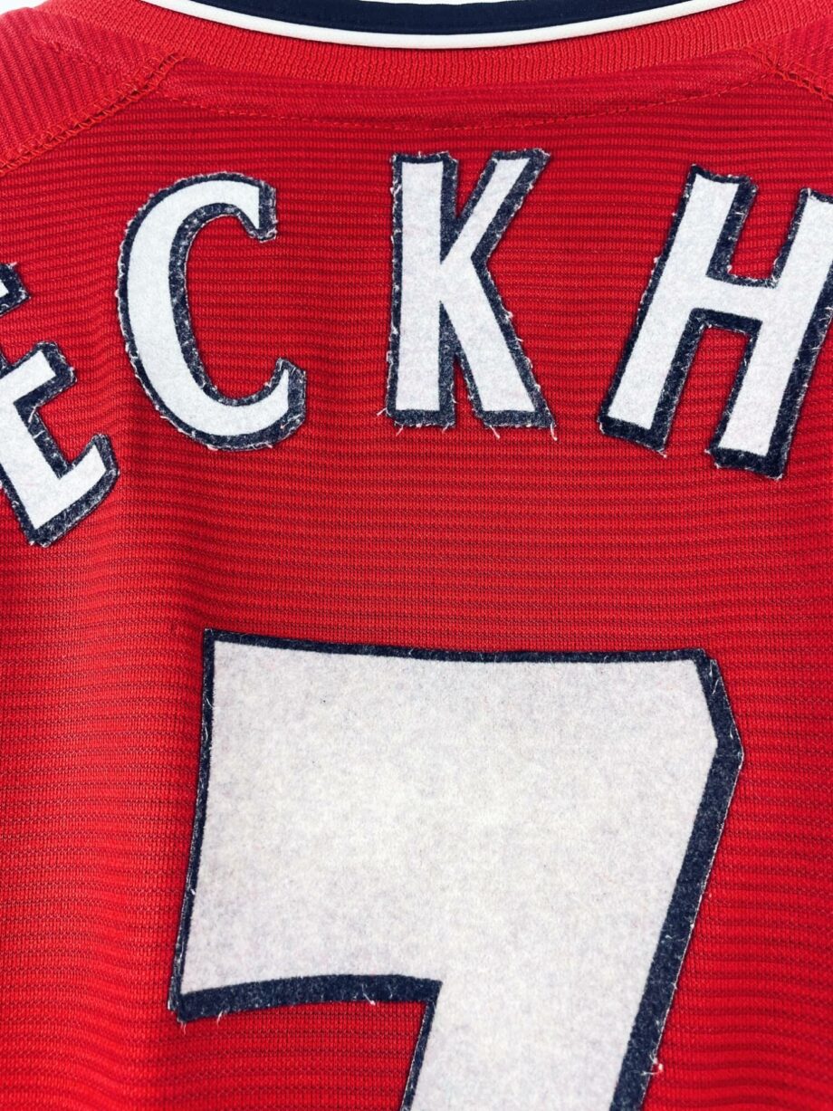 maillot vintage domicile Manchester United 2000/2002 manches longues floqué Beckham #7