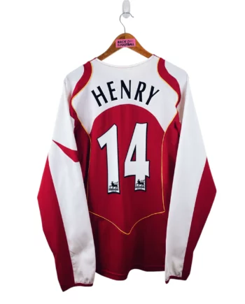 maillot vintage domicile Arsenal 2004/2005 manches longues floqué Henry #14