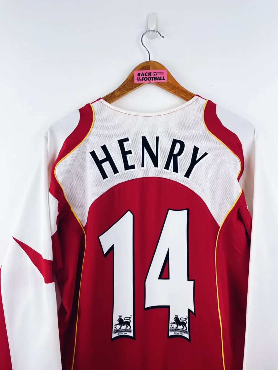 maillot vintage domicile Arsenal 2004/2005 manches longues floqué Henry #14