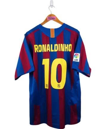 maillot vintage domicile FC Barcelone 2005/2006 floqué Ronaldinho #10