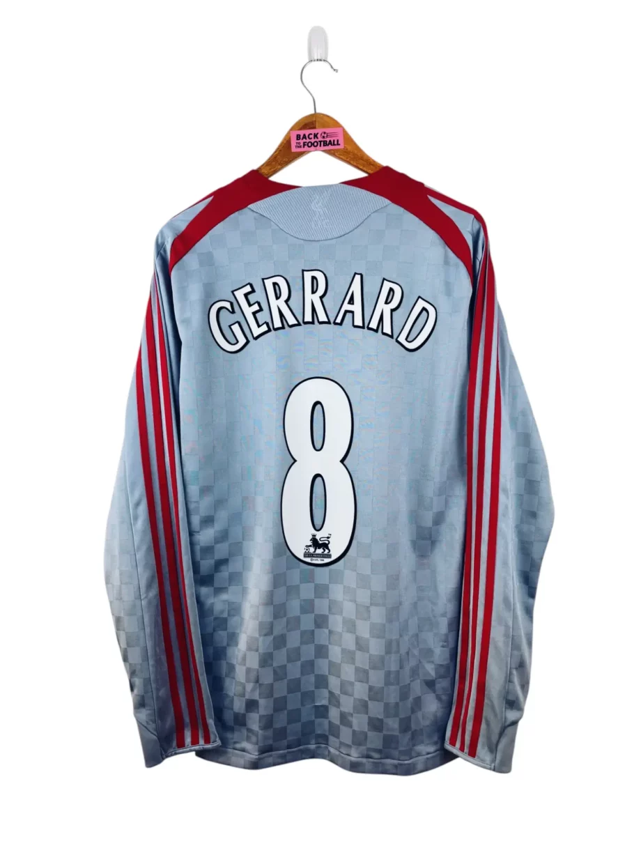 maillot vintage extérieur Liverpool 2008/2010 manches longues floqué Gerrard #8