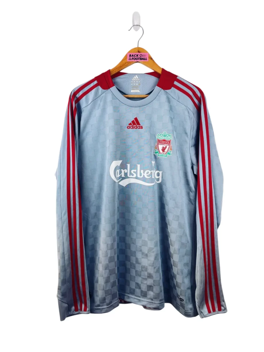 maillot vintage extérieur Liverpool 2008/2010 manches longues floqué Gerrard #8