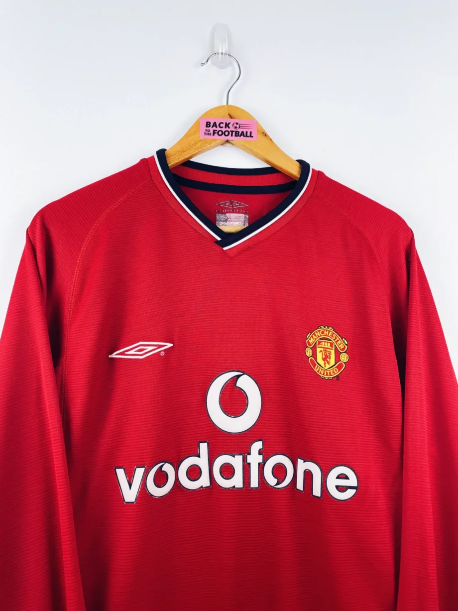 maillot vintage domicile Manchester United 2000/2002 manches longues floqué Beckham #7