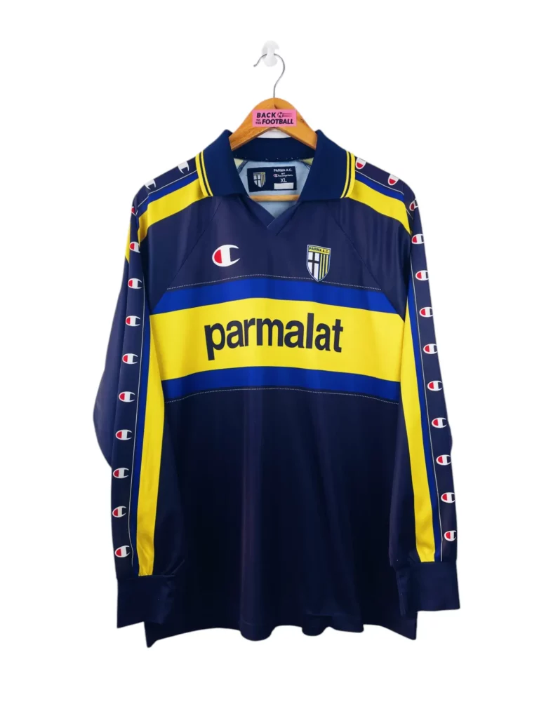 Maillot De Foot Parma 1999/2000 - Dino Baggio Numéro 8 - Taille XL - Champion Vintage