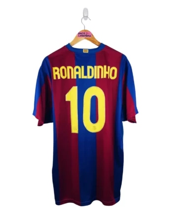 maillot vintage domicile Barcelone 2007/2008 floqué Ronaldinho #10