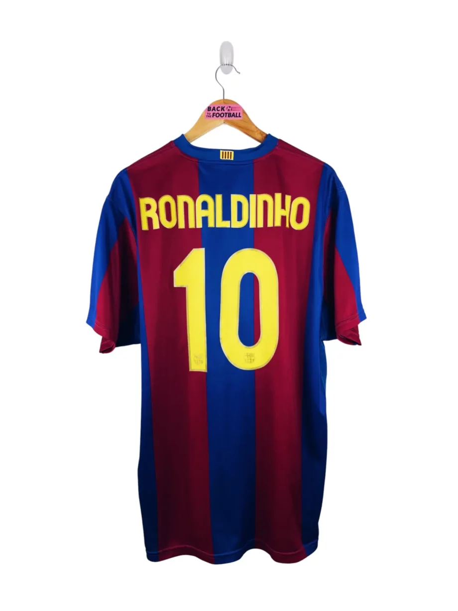 maillot vintage domicile Barcelone 2007/2008 floqué Ronaldinho #10