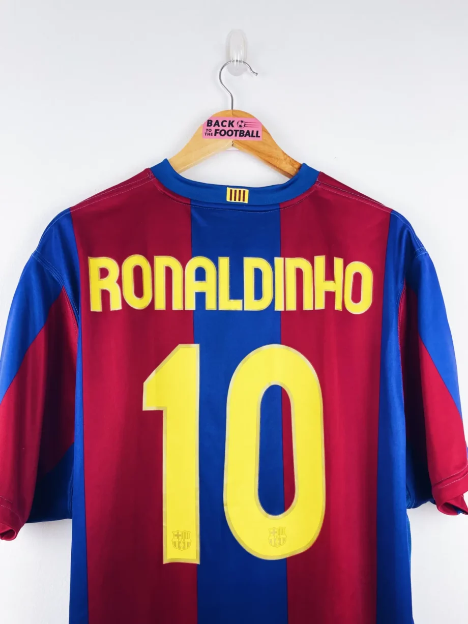 maillot vintage domicile Barcelone 2007/2008 floqué Ronaldinho #10