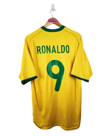 maillot vintage domicile Brésil 2000 floqué Ronaldo #9