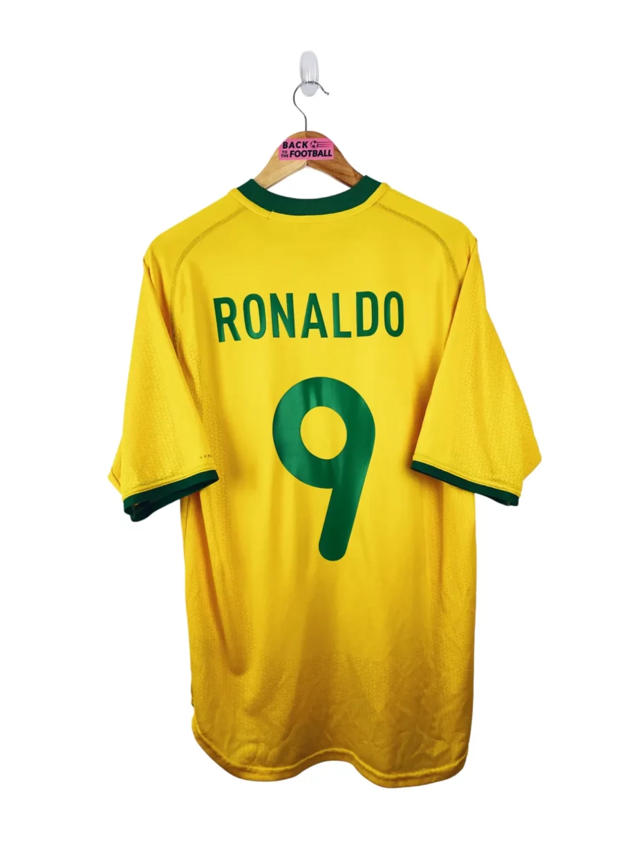 maillot vintage domicile Brésil 2000 floqué Ronaldo #9