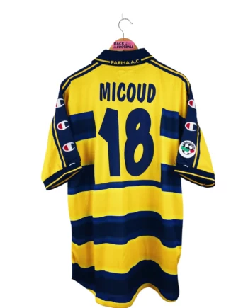 maillot vintage domicile Parme 2000/2001 floqué Micoud #18