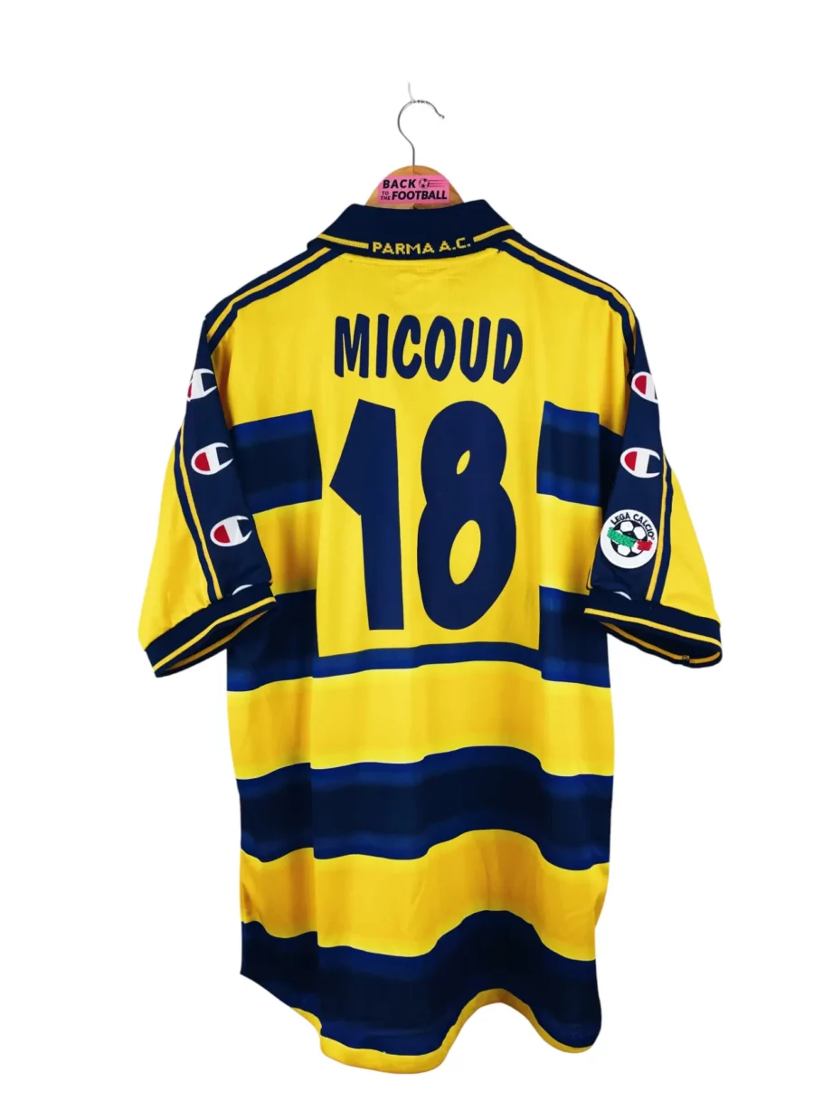 maillot vintage domicile Parme 2000/2001 floqué Micoud #18