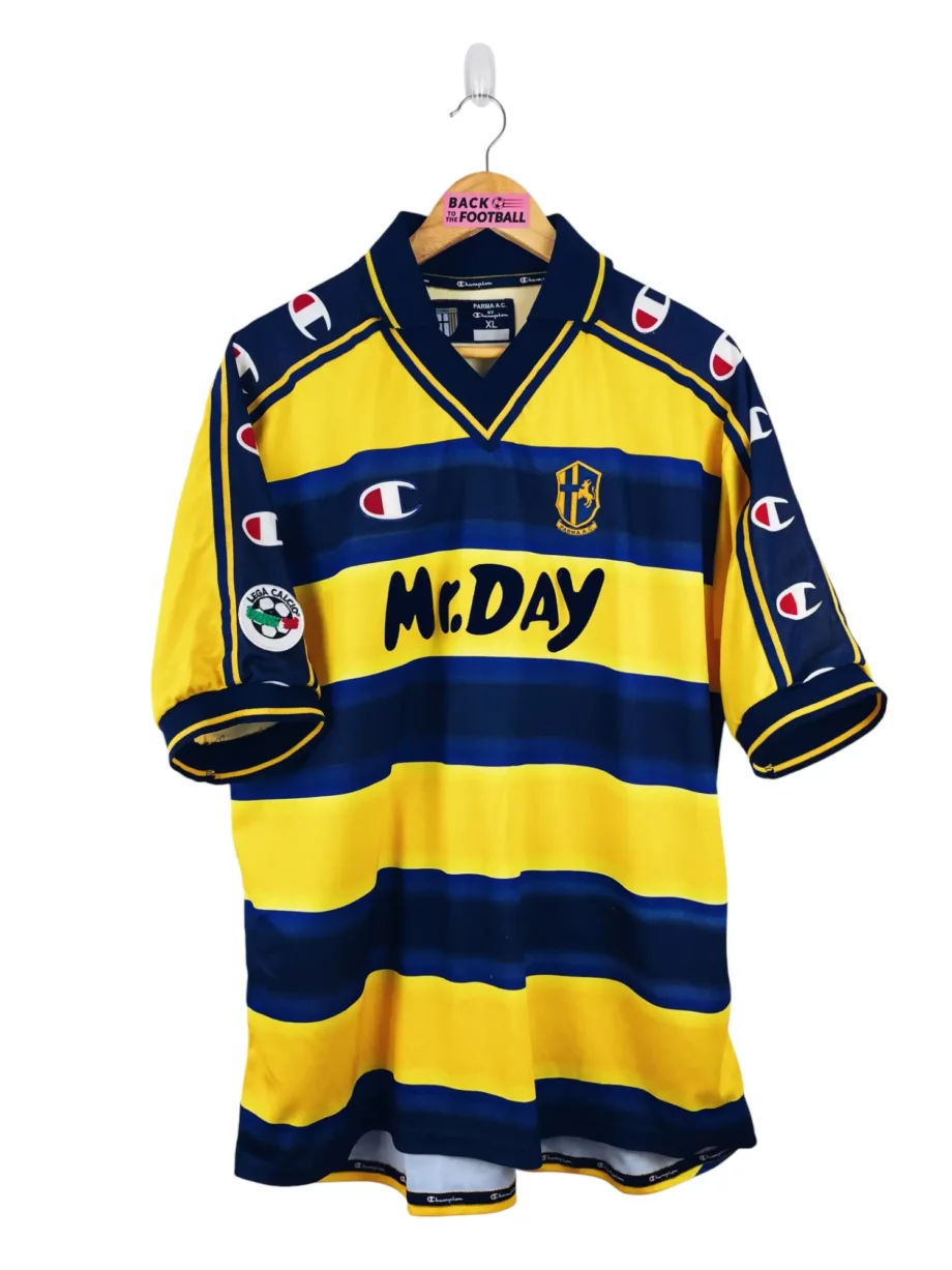 maillot vintage domicile Parme 2000/2001 floqué Micoud #18